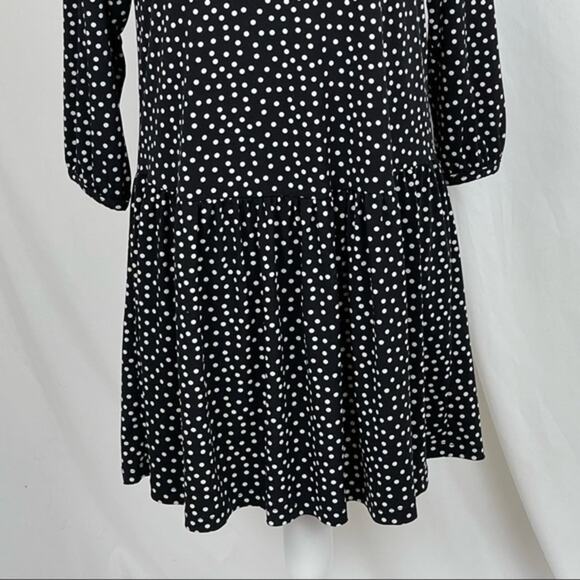 Banana Republic Drop Gather Waist Black & White Polka Dot Dress NWOT Size S - Picture 6 of 11